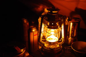 粕川オートキャンプ場 小雨の降る静かな夜の中で