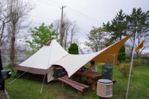 平成と令和をつなぐファミリーキャンプ旅 青森県三沢オートキャンプ場の朝