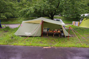 本州に梅雨前線停滞中でもソロキャンプに出撃