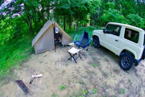 郡上八幡リバーウッドオートキャンプ場 徳島の珍味イリカス焼けた