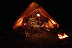涼風の吹きぬける真夜中の粕川オートキャンプ場