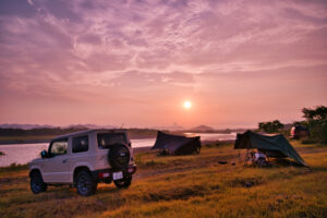 GoGlampingの軍幕風T/Cタープ初張りソロキャンプ