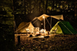 標高1300mの森の中で二人ソロキャンプ 前編