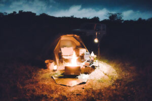 めちゃもえファイヤーで遊ぶ秋の野営地ソロキャンプ 前編
