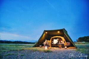 GOGlampingのSKYEYE自立式テントTCを初張りしたソロキャンプ