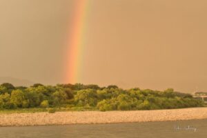 完ソロだった週末の雨と雷と虹と青空の野営風景