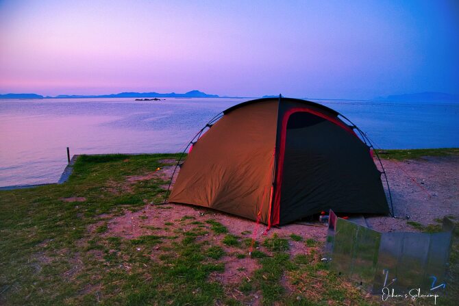 朝日を浴びる