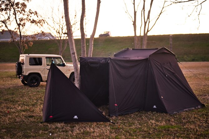 CABINテントで焚き火