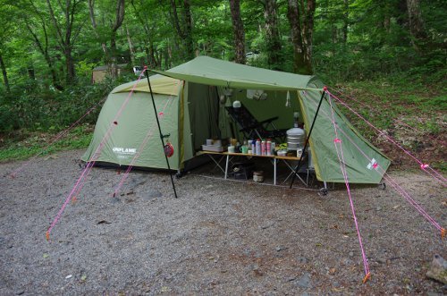 平湯の森でキャンプ