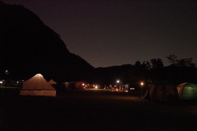 桃太郎公園_夜のキャンプ場